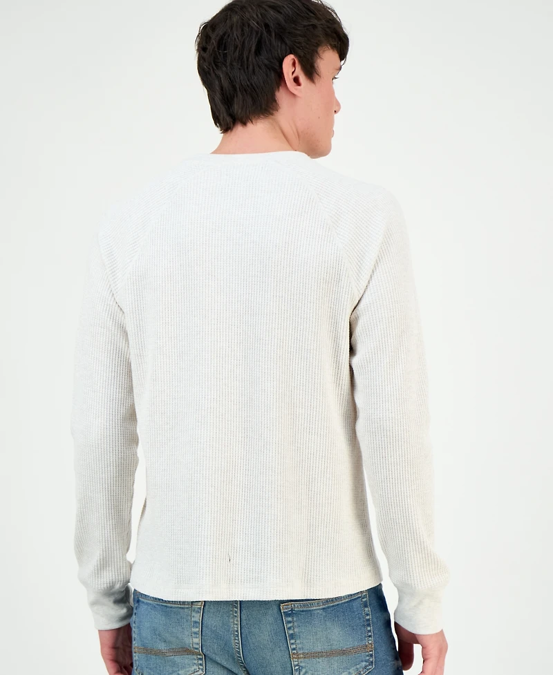 Sun + Stone Men's Thermal Waffle-Knit Henley Shirt, Macy's Exclusive