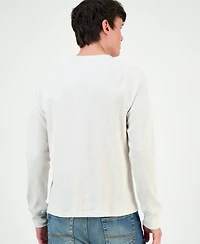 Sun + Stone Men's Thermal Waffle-Knit Henley Shirt, Macy's Exclusive