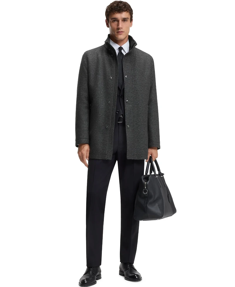 Boss by Hugo Men's Relaxed-Fit Wool-Blend Coat