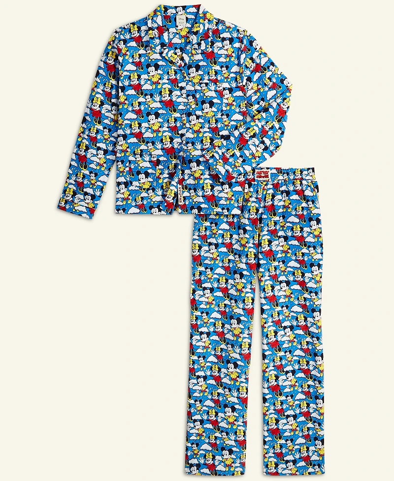 Disney | Macy's Women's Mickey Mouse & Minnie Flannel Pajamas Set, Exclusive