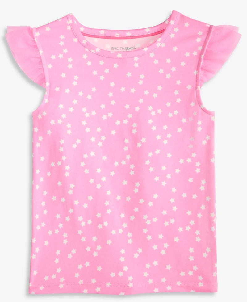 Epic Threads Girls 5-20 Star-Print Ruffled Top, Macy's Exclusive