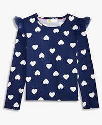 Epic Threads Girls 5-20 Long-Sleeve Heart-Print Ruffled Top, Macy's Exclusive