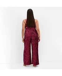 City Chic Women's Glimmer Sequin Strapless Jumpsuit