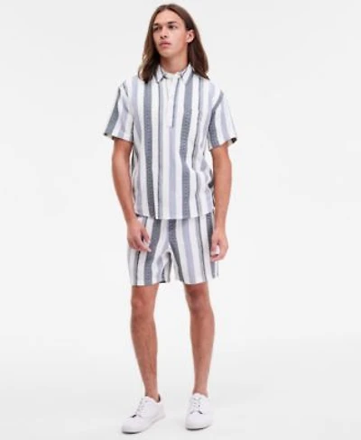 Sun Stone Mens Eilish Regular Fit 6 Striped Shorts Striped Short Sleeve Button Up Shirt Macys Exclusive