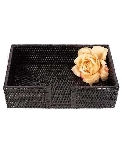 Artifacts Rattan Guest Towel - Rectangular Napkin Holder with Cutout