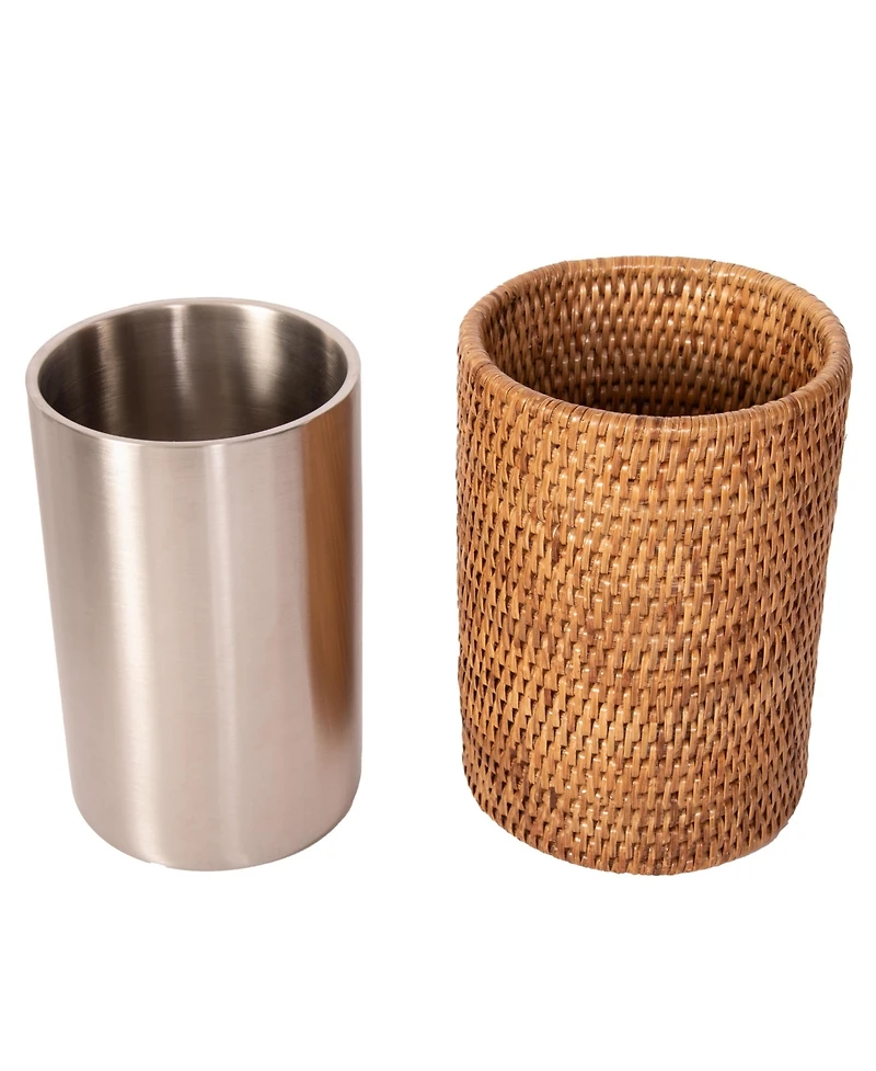 Artifacts Rattan Stainless Steel Wine Chiller