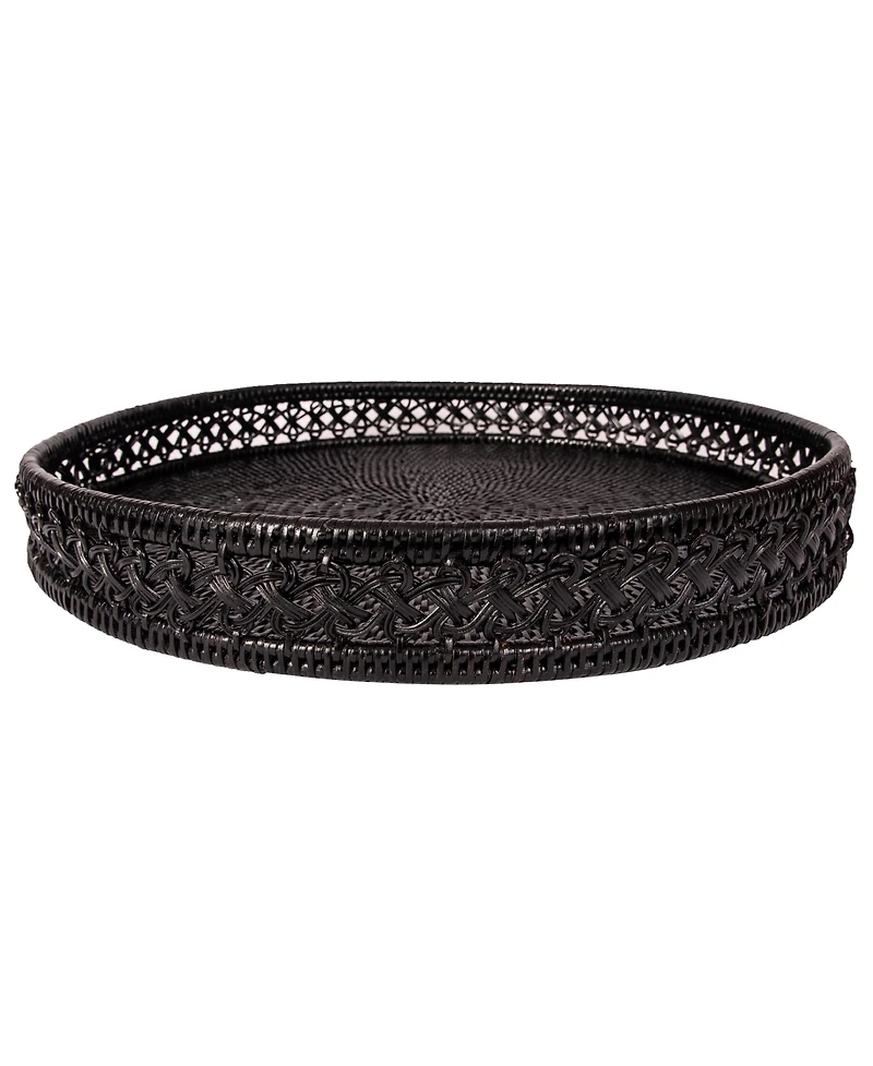 Artifacts Trading Company Rattan Seca Design Round Tray 19"