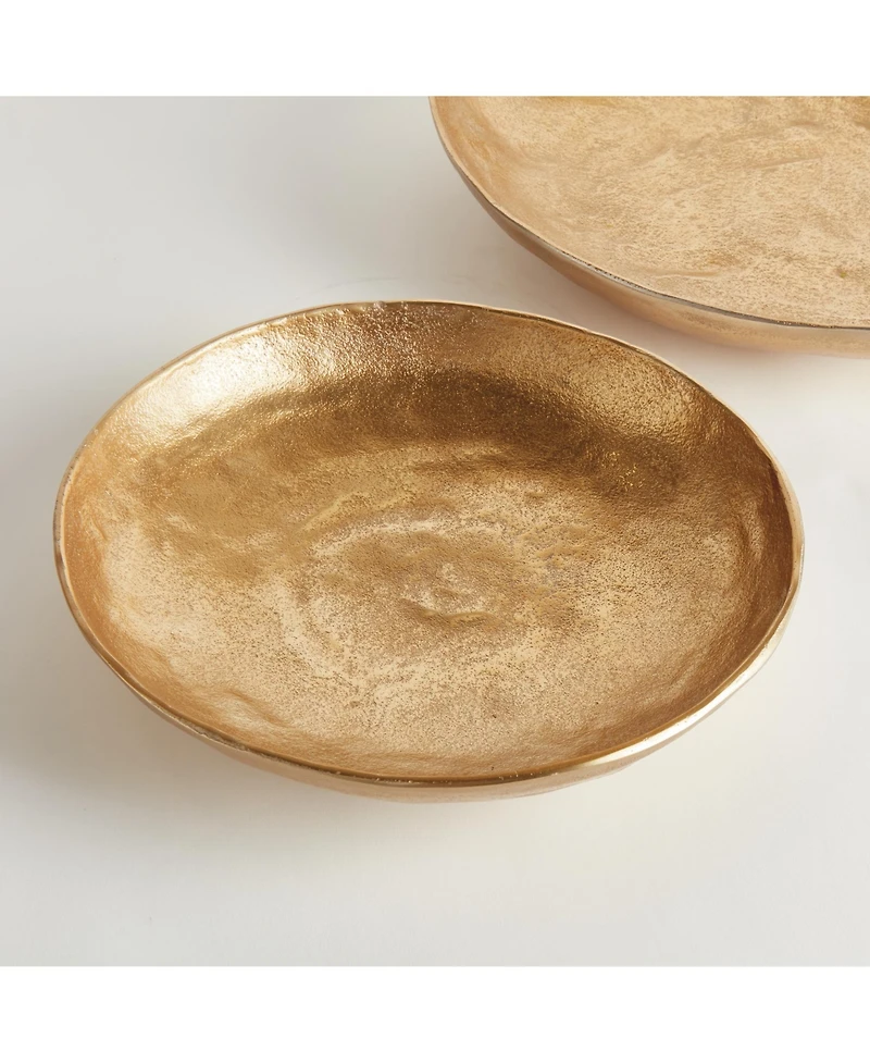 Ashwin Decorative Bowls, Set of 2 - Gold, Handcrafted Design