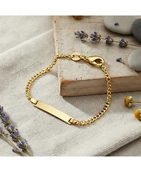 Bling Jewelry Gold Plated Brass Tiny Identification Tag Id Bracelet Lightweight Small Wrists 5 Inch