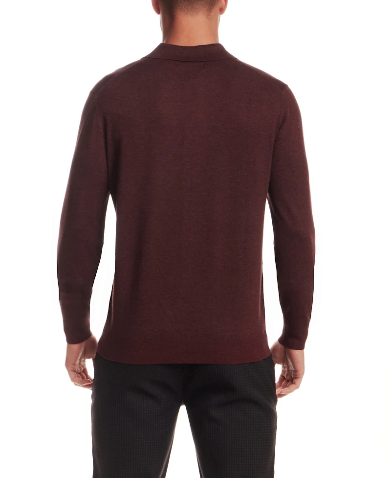 Vintage & Black Men's Long Sleeve Polo Sweater