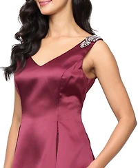 Alex Evenings Women's A-Line Sleeveless Shoulder Embellished Dress