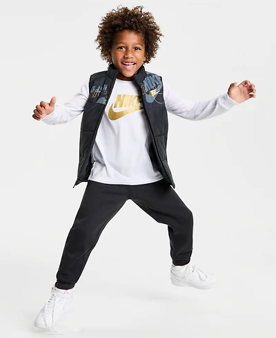 Nike Boys Toddler 2T-4T 3-Piece Sportswear Crewneck T-Shirt, Vest and Pants Set