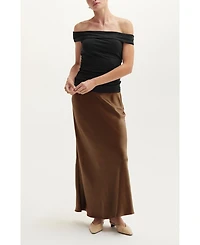 Crescent Women's Gabrielle Crushed Satin Maxi Skirt