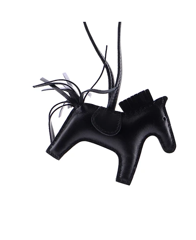 Pre-Owned Hermes Pm So Black GriGri Rodeo Bag Charm Leather