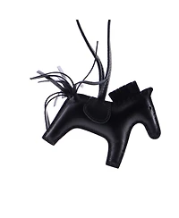 Pre-Owned Hermes Pm So Black GriGri Rodeo Bag Charm Leather