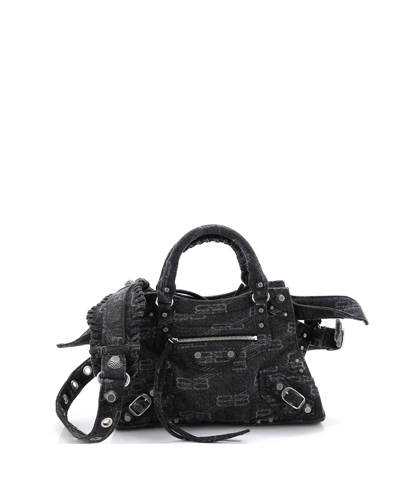 Pre-Owned Balenciaga Xs Neo Cagole City Bag Bb Denim