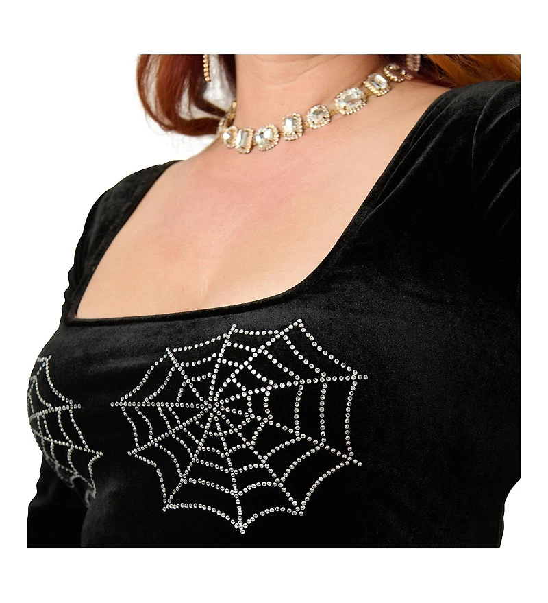 Unique Vintage Plus Square Neck Pleated Swing Dress