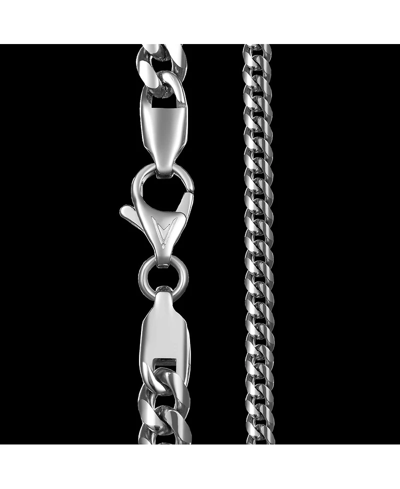 Vincero Men's Micro Cuban Chain Necklace 1.7mm in Sterling Silver Bonded with 14K Gold and Parrot Clasp - 23"