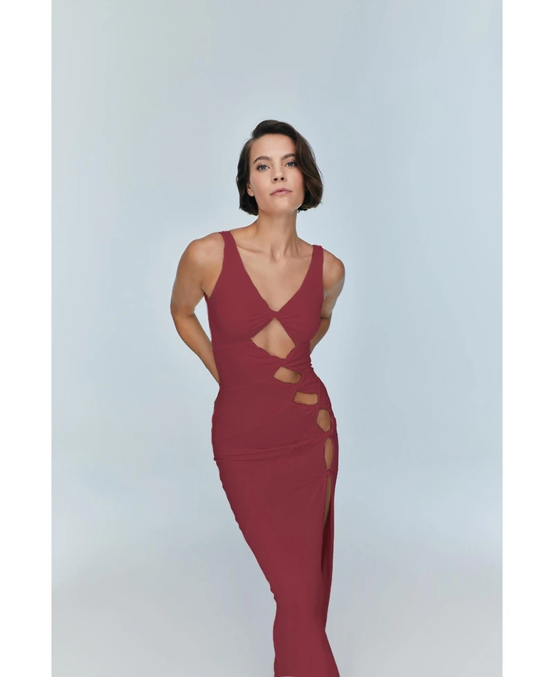 Jendue Us Women's Sara Dress - Elegant Cut-Out Maxi | Event Wear