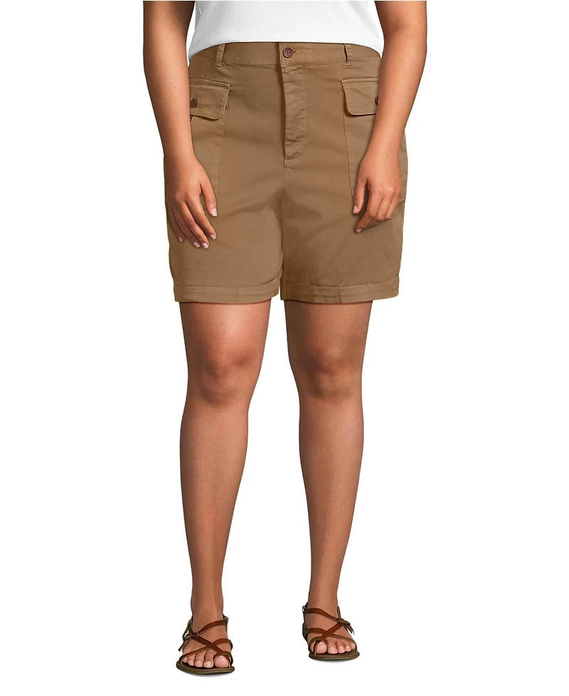 Lands' End Women's Cool Fade High Rise 7" Cargo Shorts
