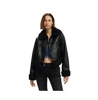 Cotton On Women's Peggy Faux Fur Trim Jacket