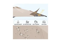 Aecojoy 10FT Large Patio Umbrella with Solar Lights, Rectangle Wall Mounted Outdoor