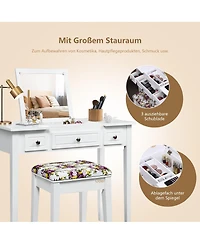 Volenca Vanity Dressing Table Set with Flip Top Mirror and 3 Drawers