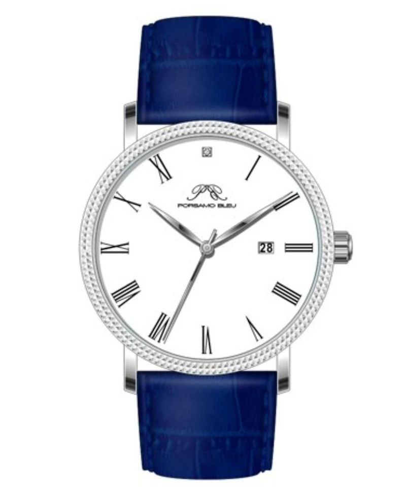 Porsamo Bleu Men's Veritas 1 Genuine Leather Band Watch 1361BVEL