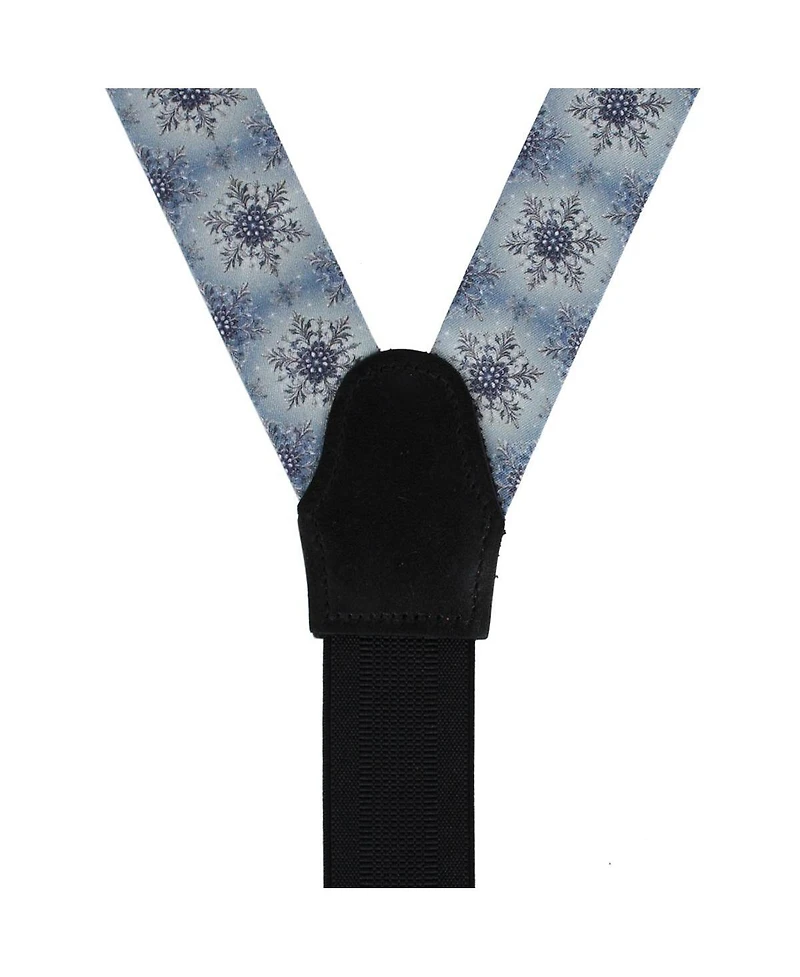 Trafalgar Men's Clarence The Classy Snowflake Silk Holiday Button End Brace