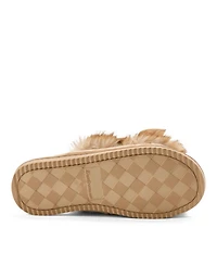 Dearfoams Women's Bianca Pile Slide Slipper with Bow
