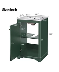 Casainc 20-Inch Bathroom Vanity with Ceramic Sink, Freestanding Single Vanity, Soft-Close Door & Adjustable Shelf