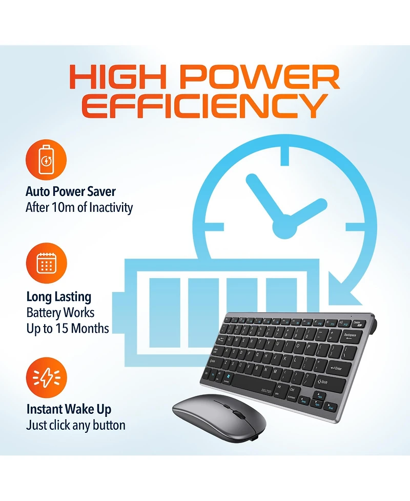 Delton N35 Wireless Slim Keyboard & Mouse Combo (DKMKITMIN35-wb)