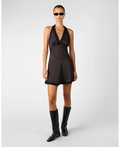 WeWoreWhat Women's Halter Lace Mini Dress