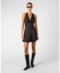 WeWoreWhat Women's Halter Lace Mini Dress