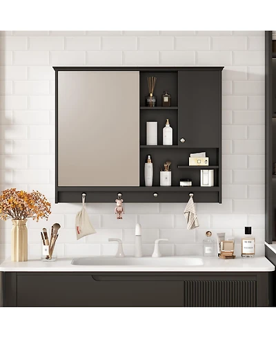 Casainc 36'' Wall Mounted Medicine Cabinet with Mirror Door & Adjustable Shelf for Bathroom