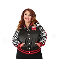Unique Vintage Plus Size Satin Bomber Jacket