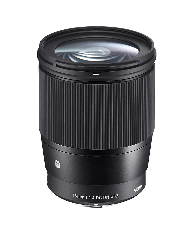 Sigma 16mm f/1.4 Dc Dn Contemporary Lens for Micro Four Thirds, Black, Bundle with ProOptic 67mm Filter Kit, Flex Lens Shade, Cleaning Kit, Cap Tether