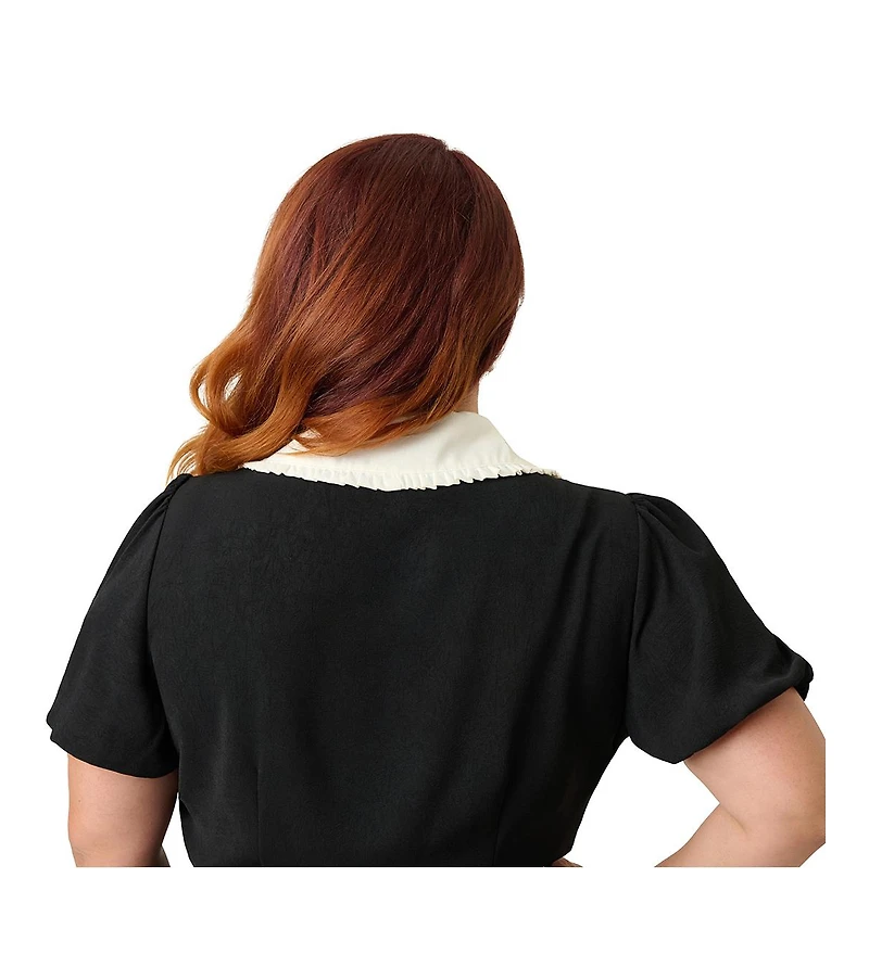 Unique Vintage Plus Short Sleeve Oversized Collar Blouse