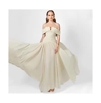 Bariano Women's Keecia Off Shoulder Chiffon Gown