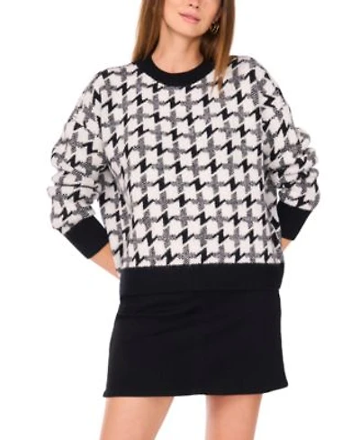 Vince Camuto Houndstooth Pull On Sweater Xxs 3x
