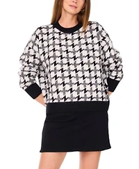 Vince Camuto Houndstooth Pull On Sweater Xxs 3x