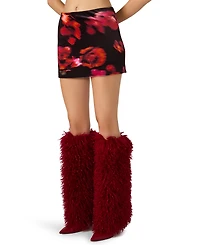 Steve Madden Women's Cindi Printed Velvet Mini Skirt