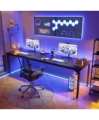 8.8'' W Rectangle Computer Desk, Wood Top Study Workstation