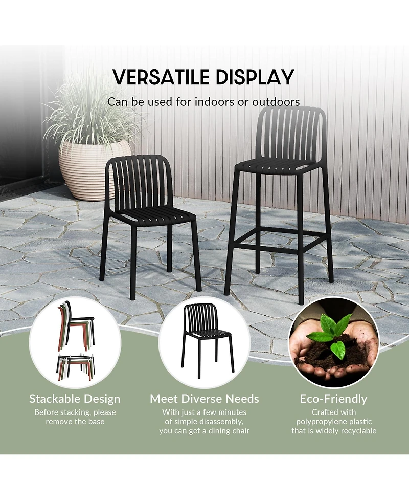 WestinTrends 3-Piece Patio Adjustable Bar Table with Stackable Stools