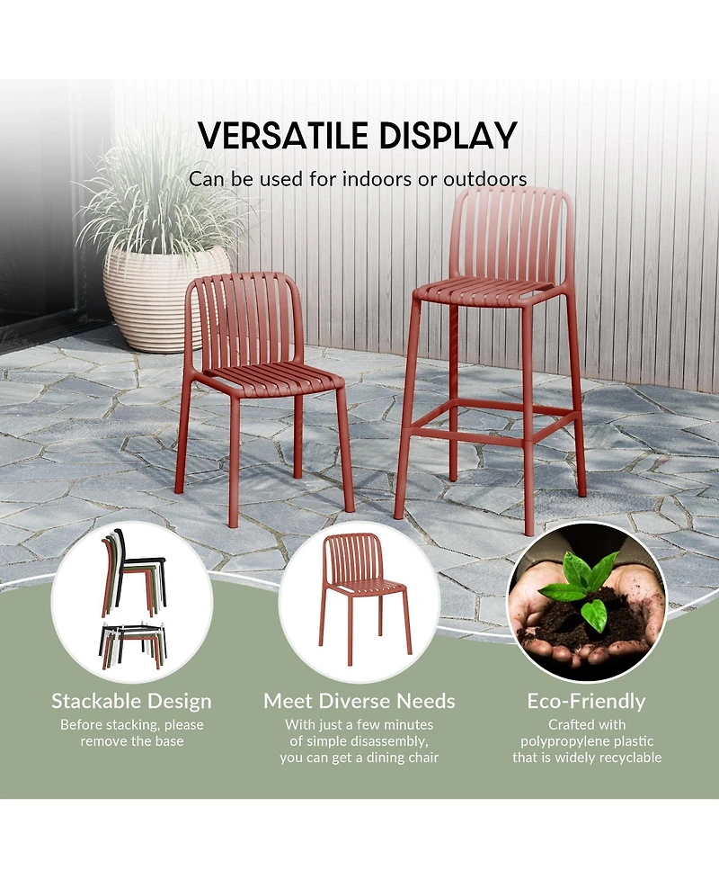 WestinTrends 3-Piece Patio Adjustable Bar Table with Stackable Stools