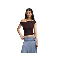 Cotton On Women's Gathered Mesh Off Shoulder Top