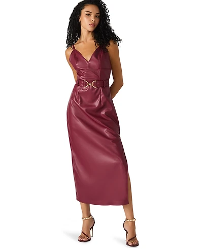 Steve Madden Women's Kailey Sleeveless Self-Tie Belt Midi Dress