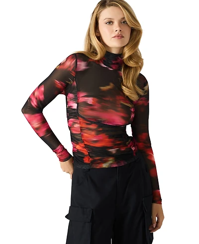 Bb Dakota Taylor Women's Rhinestone Bow Long Sleeves Top