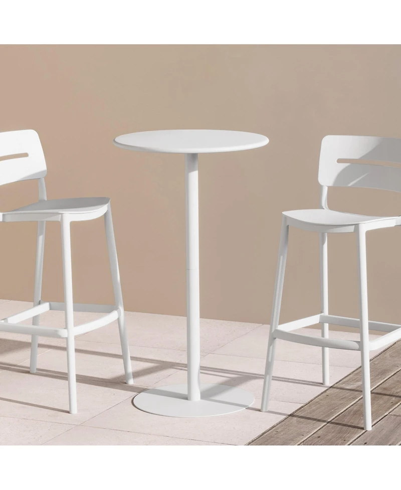 41.25" Adjustable Metal Round Bar Height Table