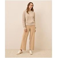 Pact Women's Cable Knit Crew Sweater